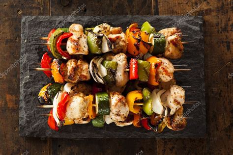 Homemade Chicken Shish Kabobs Stock Photo by ©bhofack2 48267101