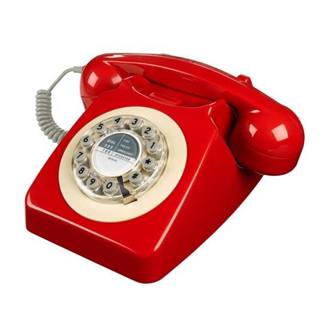 British Phone 746 Retro handset, Blue, red Home Phone Telephone