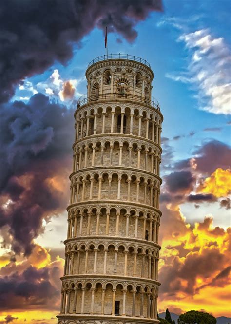 Visiting the Leaning Tower of Pisa, Italy, at Sunset