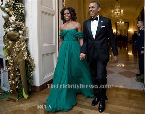 Michelle Obama Off-the-Shoulder Prom Evening Dress 36th Kennedy Center ...