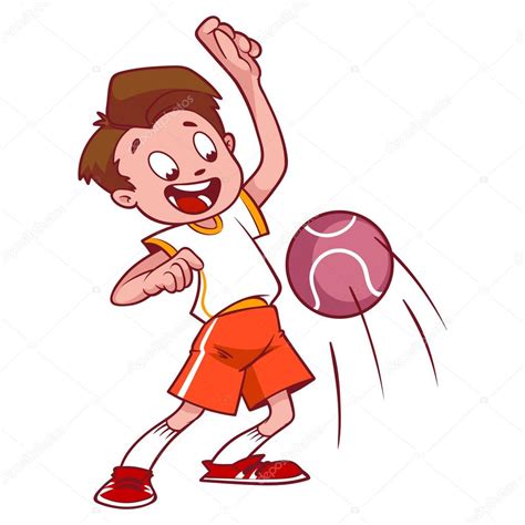 Kids Playing Dodgeball Cartoon