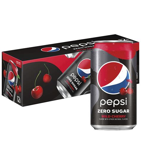 Pepsi Zero Sugar, Wild Cherry, 12 oz Cans (12 Pack), 144 Fl Oz- Buy ...