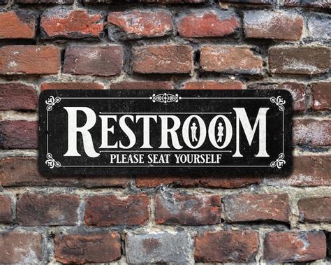 Restroom Sign Vintage Design | Etsy