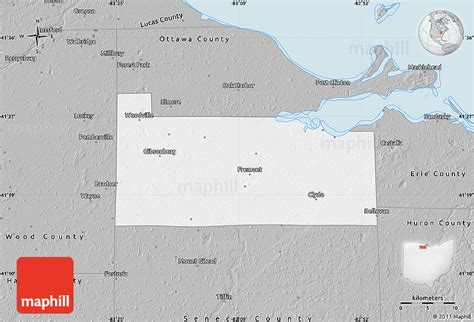 Gray Map of Sandusky County