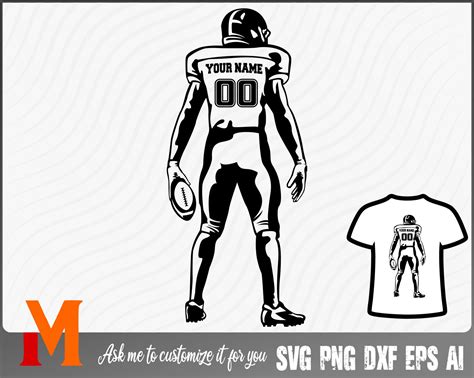 Cool Customized Name and Number Football Player Silhouette - Etsy