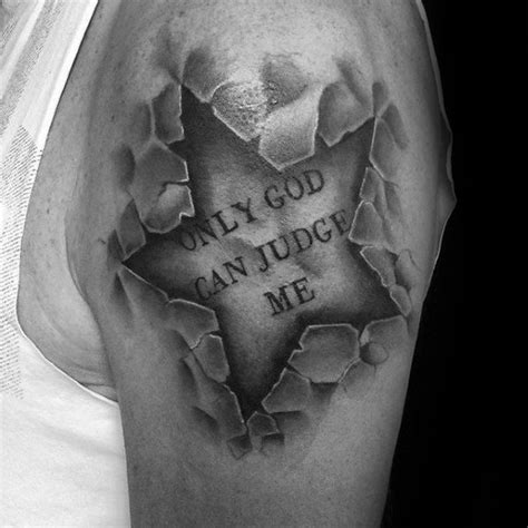 60 Only God Can Judge Me Tattoo Designs For Men - Quote Ink Ideas