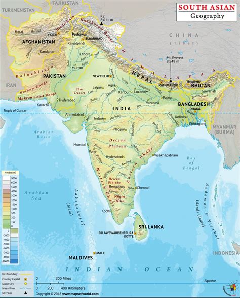 South Asia Physical Map – Map Of The World