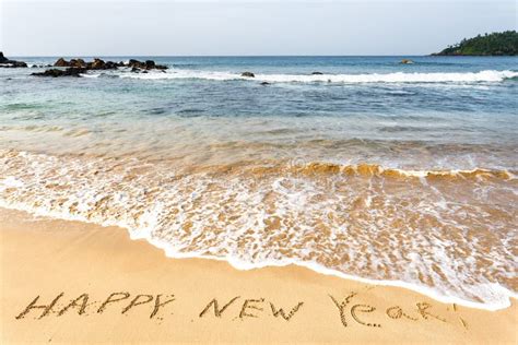 Happy New Year 2017 on the Beach Stock Photo - Image of 2024, antigua ...