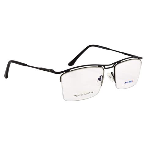 Buy Hrinkar Rectangle Black Silver Half Rim Metal Latest Stylish Spectacle Frames Chasma For Men ...