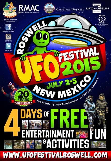 2015 Official UFO Festival Poster - Roswell, NM | Flyers | Pinterest ...