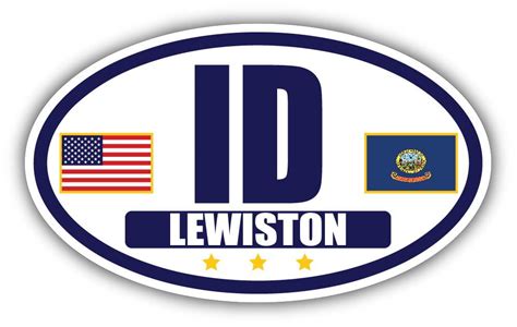 Flag of Idaho / American Flag Oval 3M Vinyl Bumper Sticker Decal | Navy ...