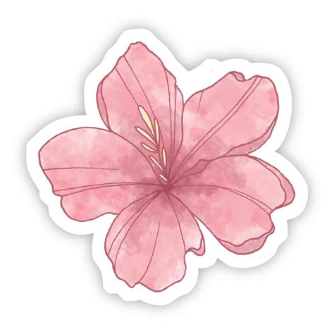 Pink Flower Watercolor Sticker | Watercolor stickers, Aesthetic ...