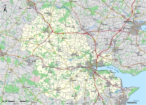 Map of surroundings of Vejle