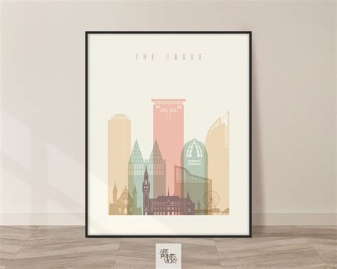 The Hague Poster the Hague Skyline Print Wall Art - Etsy