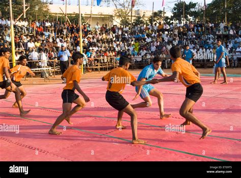 Boys playing Kabaddi game at Coimbatore ; Tamil Nadu ; India Stock ...