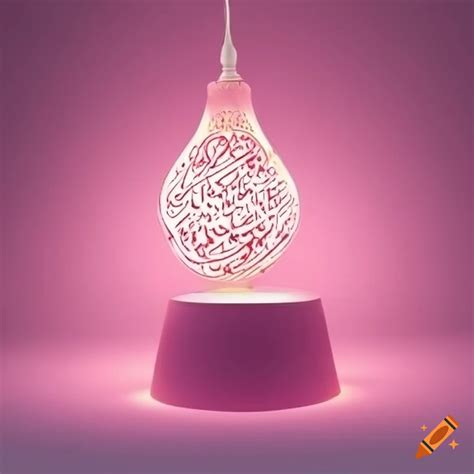 Pink islamic art lamp on Craiyon
