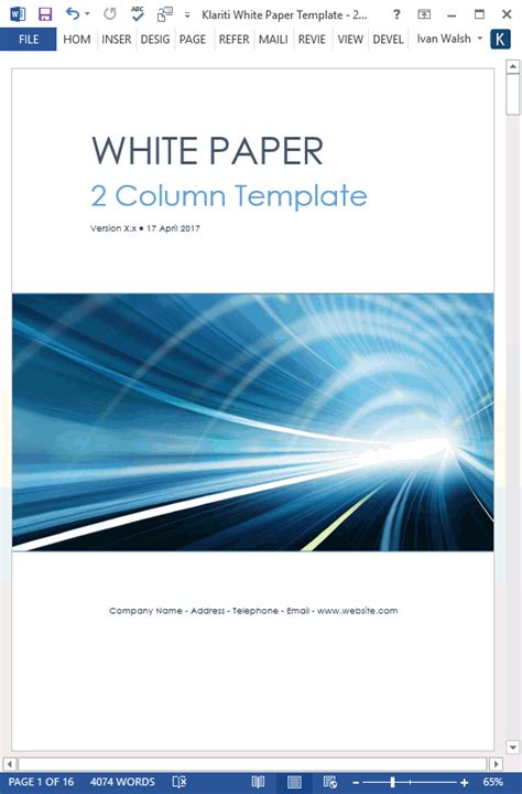 White Papers – MS Word templates & free tutorials