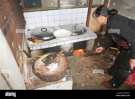 A traditional chinese kitchen in Heilongjiang province Northern China ...