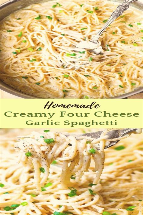 FOUR CHEESE GARLIC WHITE CREAM PASTA SAUCE | White sauce recipes, Cream sauce pasta, Cream pasta