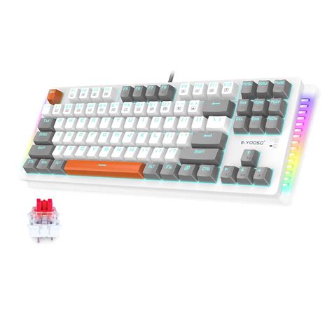 Buy E-YOOSO Mechanical Gaming Keyboard, Wired 75% Mechanical Keyboard with Red Switches, 87 Keys ...