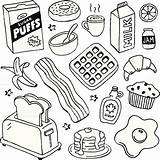 A doodle Page Of breakfast Foods  Doodle Pages Doodles Art sketch template