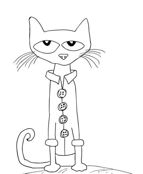 Pete The Cat Coloring Page | Cat coloring page, Pete the cat, Cat coloring book