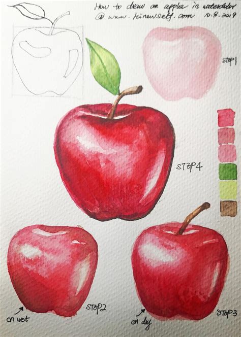 How to draw an apple in Watercolor come to see my online class