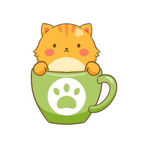 cute cat in cup illustration 12052174 Vector Art at Vecteezy