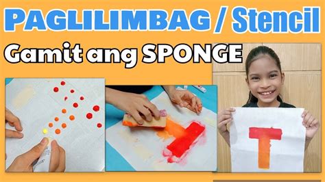 PAGLILIMBAG GAMIT ANG SPONGE | LETTER STENCIL | Paglilimbag sa Tela ...