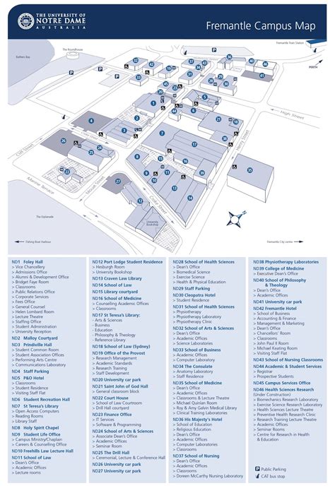 Notre Dame Fremantle Campus Map