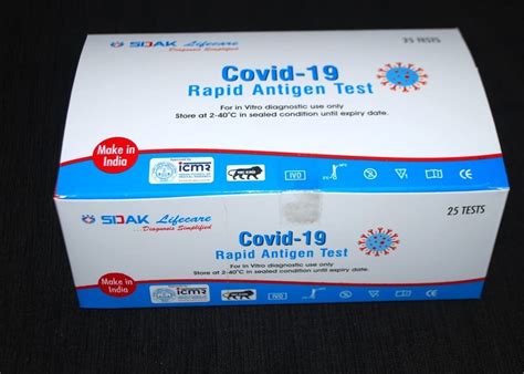 Sidak Lifecare Covid 19 Rapid Antigen Test Kit, ICMR Approved, Corona Rapid Test Kit, Covid 19 ...