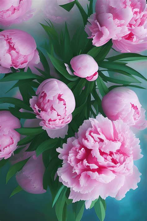 Pink Peony Photorealistic Painting · Creative Fabrica