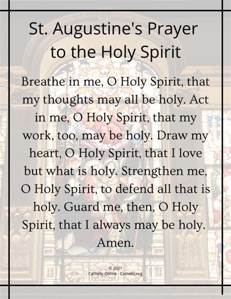 St. Augustine’s Prayer to the Holy Spirit (FREE PDF) | Catholic Online ...