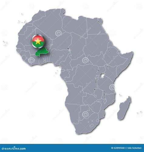 Africa Map with Burkina Faso Stock Illustration - Illustration of ...