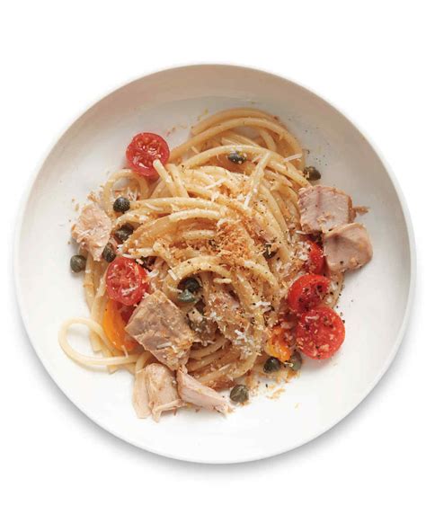 Spaghetti with Tuna, Capers, and Tomatoes Recipe | Martha Stewart