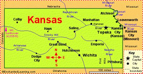 Kansas: Facts, Map and State Symbols - EnchantedLearning.com