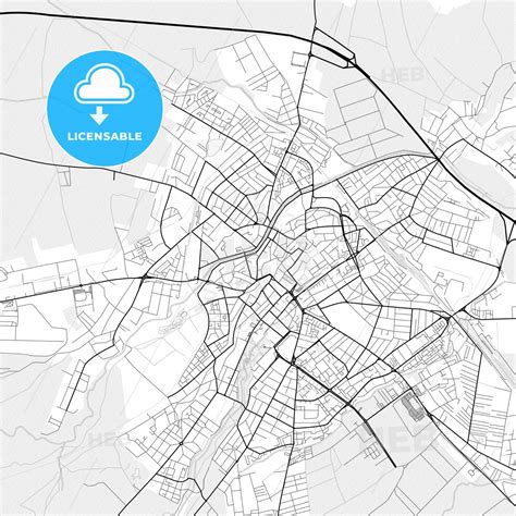 Vector PDF map of Sibiu, Romania - HEBSTREITS