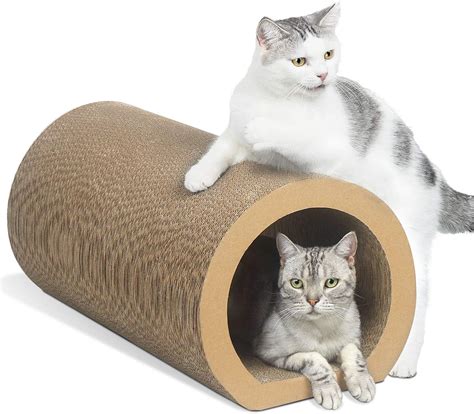 Aibuddy Cat Scratcher, Tunnel Cat Scratching Pad Bed Lounge with Catnip ...