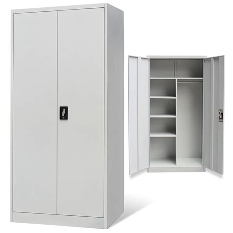 Buy Anself Metal Cabinet Storage Cupboard 2 Doors Locker-style Grey Online at desertcartQATAR