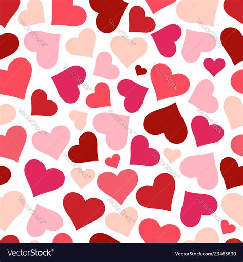 Hearts seamless pattern background red heart Vector Image