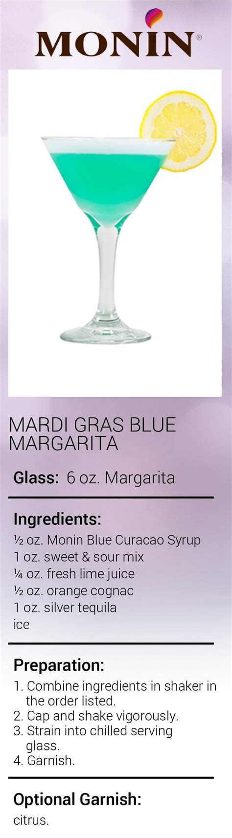 Mardi Gras Blue Margarita | Martini, Banana rum, Orange vodka