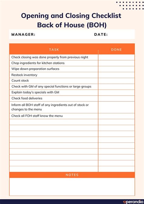 Essential Restaurant Checklist for Opening & Closing