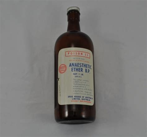 Ether Bottle; The Jeffco Bottle Co, Drug Houses of Australia Limited or ...