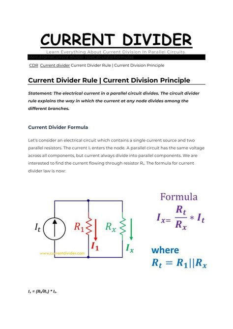 SOLUTION: Current Divider Rule (Circuit solving easy technique) - Studypool