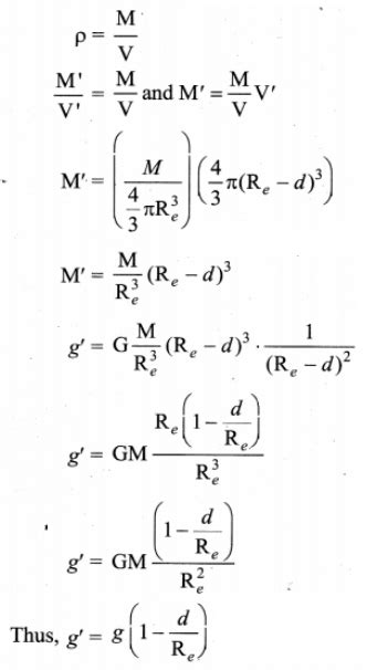 Explain the variation of g with depth from the Earth’s surface ...