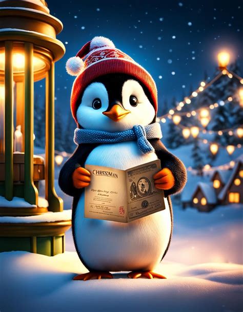 Merry Christmas Penguin - AI Generated Artwork - NightCafe Creator