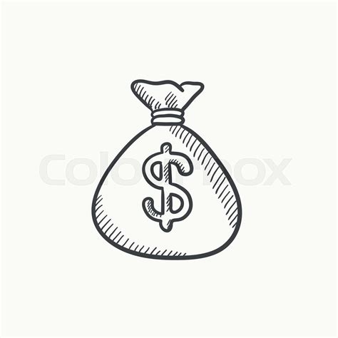 Money bag sketch icon. | Stock vector | Colourbox