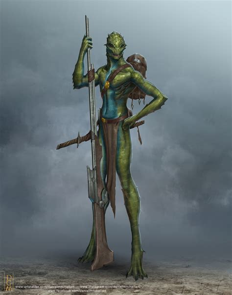 ArtStation - Lizard Alien Tribal Warrior Concept