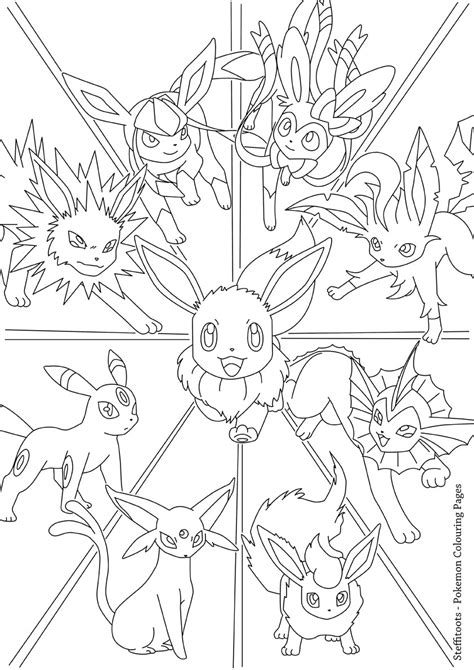 Eevee Evolutions Pokemon Colouring Page by steffitoots on DeviantArt | Pokemon coloring pages ...