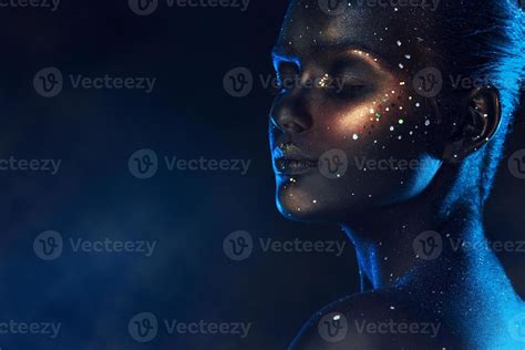 Dark face art on beautiful adult female 16413333 Stock Photo at Vecteezy